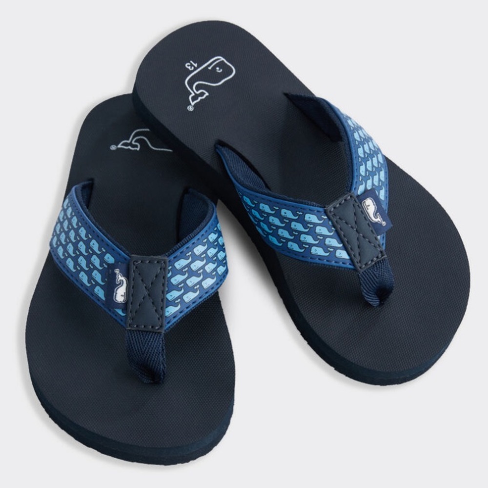 NWOT Vineyard Vines Toddler Whale Flip Flops
